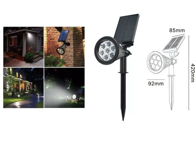 &u++ ESTACA REFLECTOR DE LUZ CON PANEL SOLAR PARA JARDIN KQ-D02